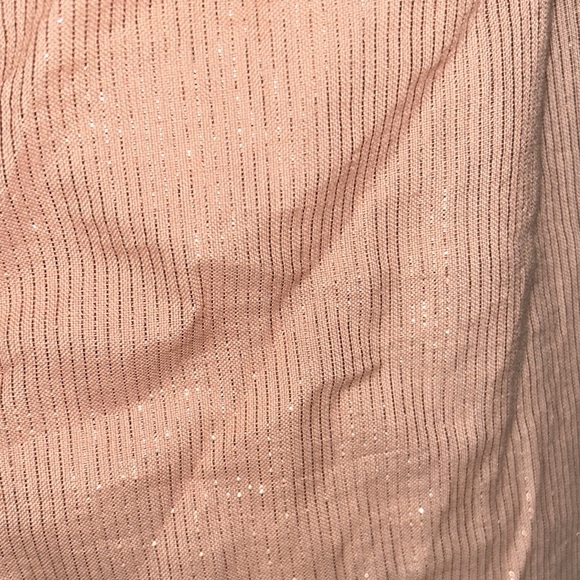 Urban Outfitters Winona Peach Metallic Gold Striped Halter Wide Leg Jumpsuit - L - Picture 13 of 16